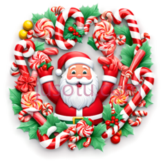 圣诞花环,卡通,红色,绿色,白色PNG