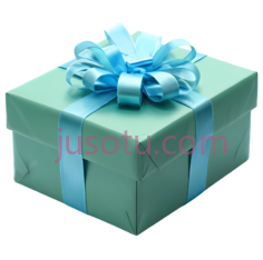 礼物盒,浅绿色PNG