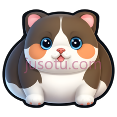 卡通猫,可爱,棕色,白色,橙色PNG