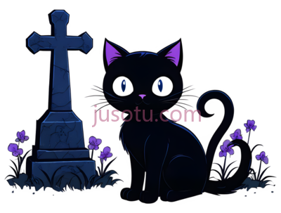 黑猫,卡通,黑色, PNG
