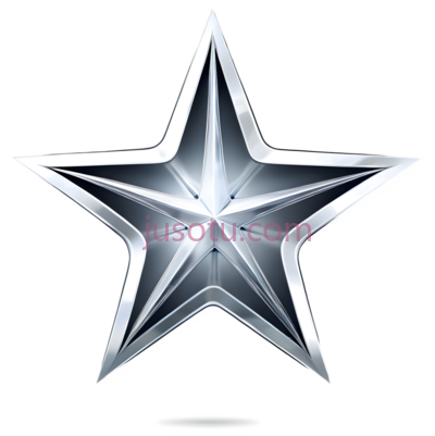 五角星,金属质感,银色, PNG