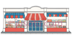 商店,现代,红色,蓝色PNG