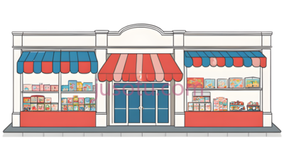 商店,现代,红色,蓝色, PNG