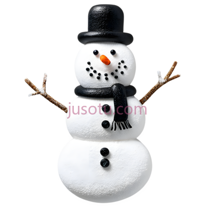 雪人,卡通,白色, 黑色, 橙色, PNG