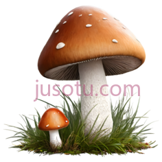 蘑菇,卡通,棕色,白色PNG