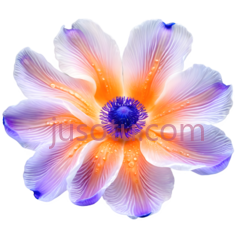 花,抽象,紫色,橙色PNG