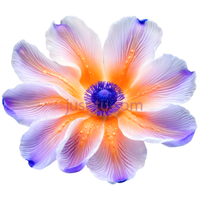 花,抽象,紫色,橙色, PNG