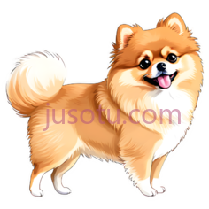 博美犬,卡通,棕色PNG