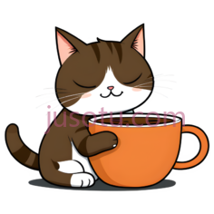 猫,卡通,棕色,白色,橙色PNG