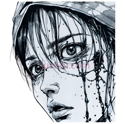 动漫人物,黑白漫画,无, PNG