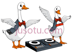 鸭子,卡通,白色PNG