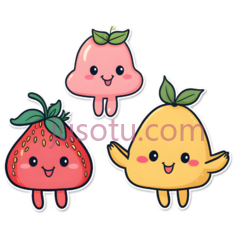 草莓,桃子,水蜜桃,卡通,粉色PNG