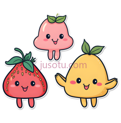草莓,桃子,水蜜桃,卡通,粉色, PNG