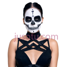 女性,骷髅妆,白色PNG