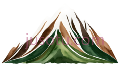 山峰,插画,白色,棕色,绿色PNG