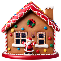 姜饼屋,节日装饰,棕色,红色,白色PNG