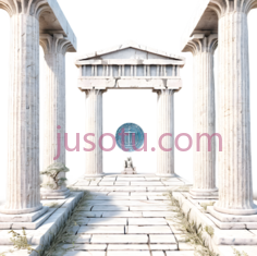 古希腊建筑,古典柱式建筑,白色PNG