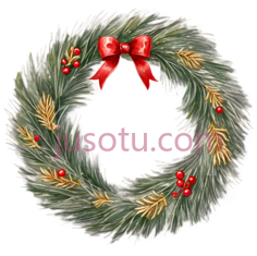 花环,插画,绿色,红色PNG