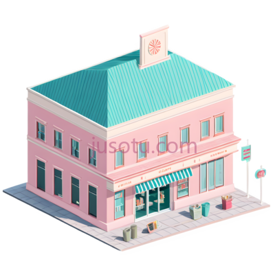 商店,卡通,粉色, PNG