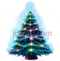 圣诞树,发光,蓝色PNG