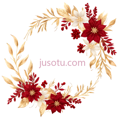 花环,插画,红色,黄色, PNG