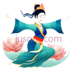 舞者,中国舞蹈,蓝色,黄色,红色PNG