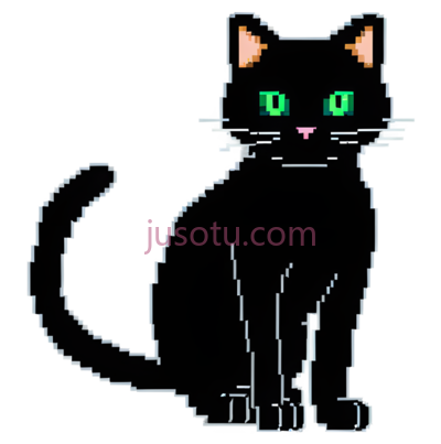猫,像素,黑色, PNG