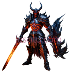 恶魔战士,幻想,红色,蓝色PNG