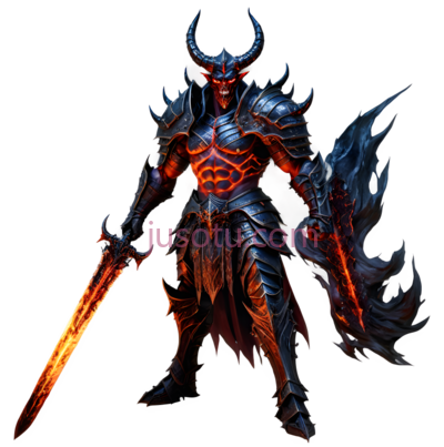 恶魔战士,幻想,红色,蓝色, PNG