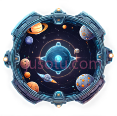 宇宙飞船舷窗,科幻,蓝色PNG