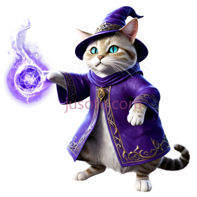 猫,魔法师,紫色, PNG