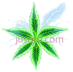 大麻叶,发光,绿色PNG