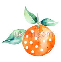 橘子,水彩画,橙色,绿色PNG