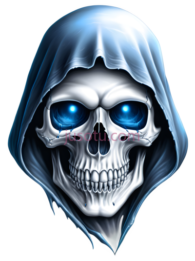 骷髅,蓝色眼睛,白色牙齿, PNG