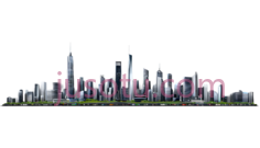 城市天际线,大都市,高楼大厦,都市风光,景观PNG