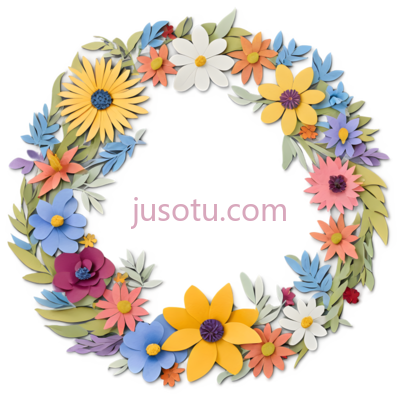 花环,卡通,黄色,蓝色,白色,粉色, PNG