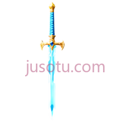 剑,卡通,蓝色,金色PNG