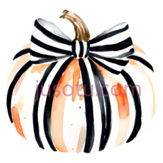 南瓜,水彩画,橙色,黑色,白色PNG