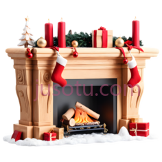 壁炉,圣诞,红色,绿色,白色PNG