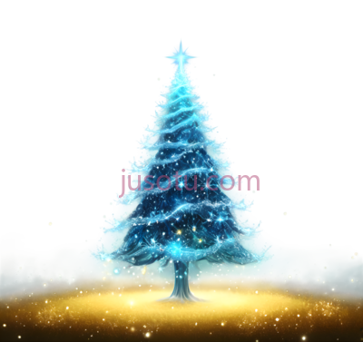 圣诞树,发光,蓝色, PNG