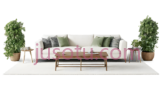 沙发,现代,白色PNG