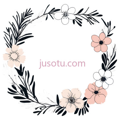 花环,插画,白色,粉色, PNG