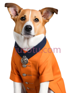 狗,穿着橙色制服,橙色PNG