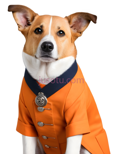 狗,穿着橙色制服,橙色, PNG