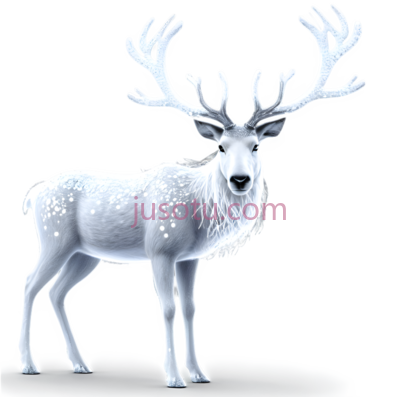 鹿,3D,白色, PNG