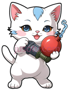 可爱猫咪,玩手榴弹, PNG