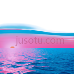 日落海景,抽象,蓝色, 粉色, 黑色PNG