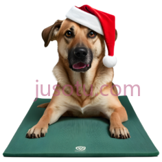 狗,戴圣诞帽,棕色PNG