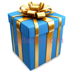 礼物盒,方形,蓝色,金色PNG