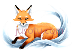 狐狸,卡通,橙色PNG